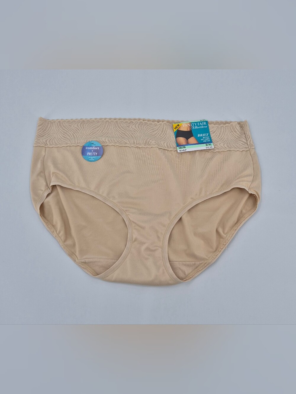 Vanity Fair Lingerie Effortless BRIEF 13276 Buttery Soft  8/XL NWT